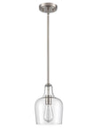 Modern Farmhouse Glass Pendant Light For Kitchen Island In Brushed Nickel Hand Blown Teardrop Shade 1 Light ETL Listed Wrought Iron Fixture
