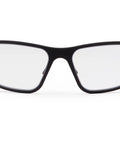 Heavy Hit Ballistic Safety Sunglasses Featuring Milspec Impact Resistant Wrap Frame And Ansi Certification in black with clear lenses.
