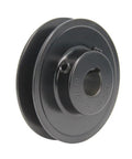 Rock Solid Cast Iron Single Groove Web Sheave Pulley, 3 inch OD, 5/8 inch Bore, ideal for V belt setups in heavy machinery.
