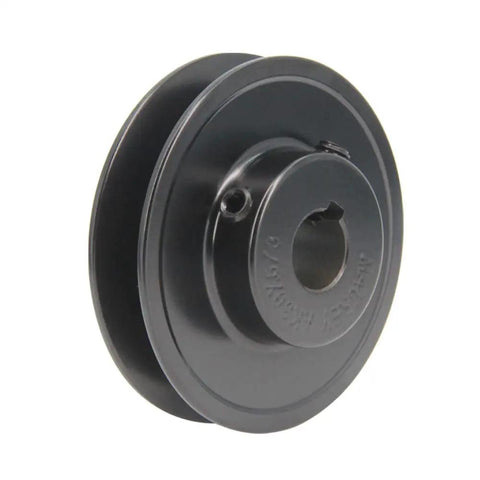 Rock Solid Cast Iron Single Groove Web Sheave Pulley, 3 inch OD, 5/8 inch Bore, ideal for V belt setups in heavy machinery.
