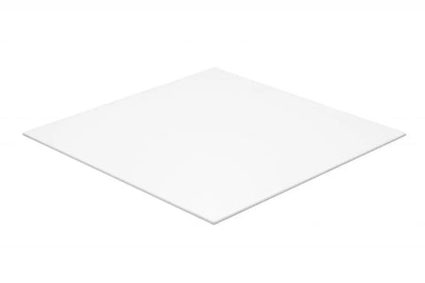 White Acrylic Sheet 12x12 Inch 1/8 Inch Thick Plexiglass Panel for Privacy and Projects, translucent glossy Lucite on white background