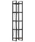 Industrial 5-Tier Tall Bookcase With 70.9-Inch Height, Solid Mango Wood Shelves And Black Powder-Coated Steel Frame For Home Office Storage