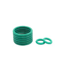 Gear Up With This Green FKM O Ring Assortment Kit Featuring 10 Sizes From 6mm ID To 17.1mm OD Thick 1.8mm And 2.65mm Fluorine Rubber Oil Seal Gasket Set For Industrial Equipment And Machinery. Green FKM O-ring set with stacked rings and two loose seals