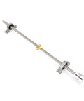 Two 8mm flange-mounted pillow block bearings on a threaded lead screw with brass nut