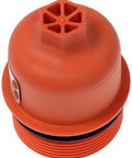 Top view of a cap from Patented Beefed Up Aluminum Engine Oil Filter Housing With Oil Cooler And Filter For Chrysler Dodge Jeep Ram Pentastar