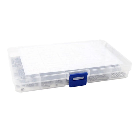 Top Shelf 304 Stainless Steel Button Head Socket Cap Screws And Hex Nuts Assortment Kit With Inch Coarse Threads For Heavy Duty Builds and Sweet Garage Rigs Ready To Roll in clear storage box.