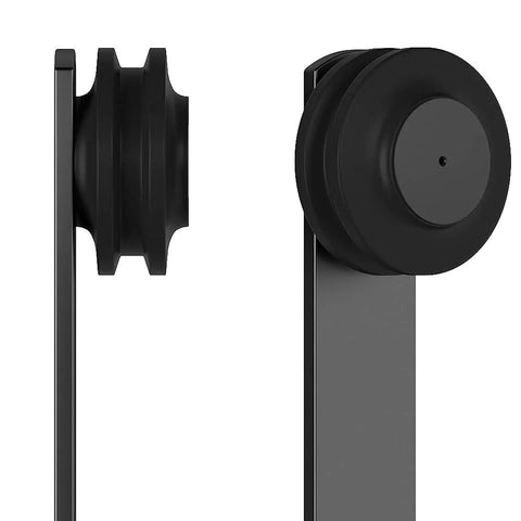 Sliding Barn Door Roller Set Black I Shape Hanger Set Made From Carbon Steel With Black Powder Coat Includes 2 Rollers