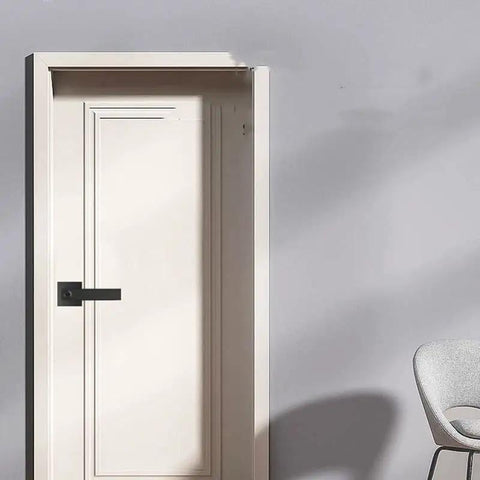 Bulletproof Zinc Alloy Smart Door Lock With Zero Hassle Fingerprint Access And Integral Emergency Power Port For Knockout Keyless Home Security And Straight Forward Handle Setup on contemporary white door.