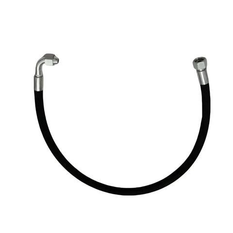 Heavy Duty Oil Pipe Hose Compatible With Ingersoll Rand Air Compressor Replace Part 23736408, black hose with metal fittings.
