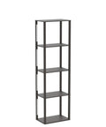 Fancy LED Display Shelf With Dimmable Lights, Modern Floor Lamp Cabinet With Four Adjustable LED Poles, showcasing five shelves