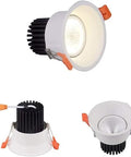 WKNHHL Recessed Lighting Housing Trim Kits Hall Recessed Spotlight Lamp Angle Adjustable Ceiling Downlight Aluminum Round flat panel downlamp.