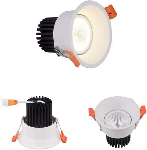 WKNHHL Recessed Lighting Housing Trim Kits Hall Recessed Spotlight Lamp Angle Adjustable Ceiling Downlight Aluminum Round flat panel downlamp.