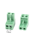 10 Pcs 2 Position Pluggable Terminal Block Socket With 5.08mm Pitch, Green, 300V 10A, easy plug-in connector kit for PCBs