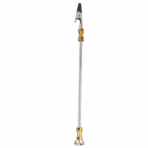 Adjustable Magnetic Soldering Helping Hand Clip with gooseneck arm, alloy steel fixture for maintenance and PCB work, hands free.