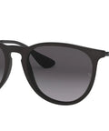 Erika Round Sunglasses Unisex Rubber Black Frame With Light Grey Gradient Lenses 54 Millimeter Size Lightweight All Day Wear