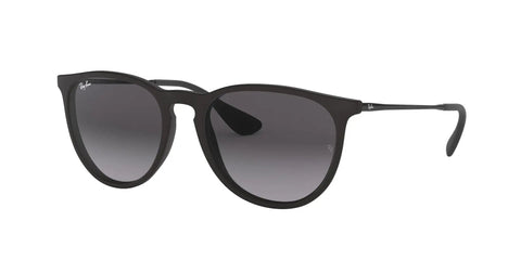 Erika Round Sunglasses Unisex Rubber Black Frame With Light Grey Gradient Lenses 54 Millimeter Size Lightweight All Day Wear