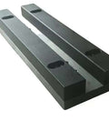 Adjustable Bottom V Die For 12 Inch Press Brake Attachment, flat top style in half inch steel, view of gap adjustments and threaded holes