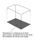 Diagram of King Size Mosquito Net For Patio Bed Tent Portable Indoor Outdoor Use Durable Polyester Mesh For Camping Travel Dorm Rooms And Backyard Relaxation 87 By 79 Inch Grey showing mesh bottom for stability