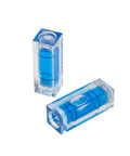 for acrylic Plastic for spirit Level 29mm Green Blue Pair for(Green) in clear plastic with blue liquid, showcasing accurate measurement.