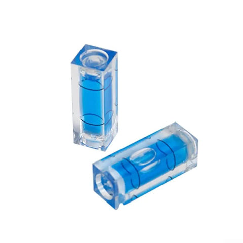 for acrylic Plastic for spirit Level 29mm Green Blue Pair for(Green) in clear plastic with blue liquid, showcasing accurate measurement.