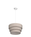 Three Tier Linen Drum Lampshade For E26 Ceiling Pendant Light Modern Hanging Lamp Fixture Beige Fabric Shade
