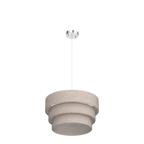 Three Tier Linen Drum Lampshade For E26 Ceiling Pendant Light Modern Hanging Lamp Fixture Beige Fabric Shade