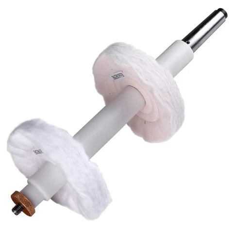 Heavy Duty Lathe Buffing System Packing A Punch With Fast Two Step Polish Action And Morse Taper Mandrel for smooth polishing with dual buffs.