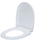 Premium Thickened V Shape Soft Close Toilet Seat Covers The Lid With Silent Damping Hinges and Grippy Rubber Bumpers, white