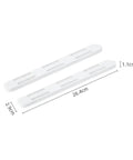 2 Pack Under Mount Cabinet Drawer Slides Featuring Grippy Adhesive Pull Out Shelf Rails No Fuss Heavy Duty Hardware, white slides, 26.4cm x 2.9cm size.