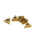 Carbide Turning Inserts for CNC Lathe TCMT090204 Three Thirty Seconds Thick One Sixty Fourth Radius Seven Degree Relief Tin Coated Pack of Five