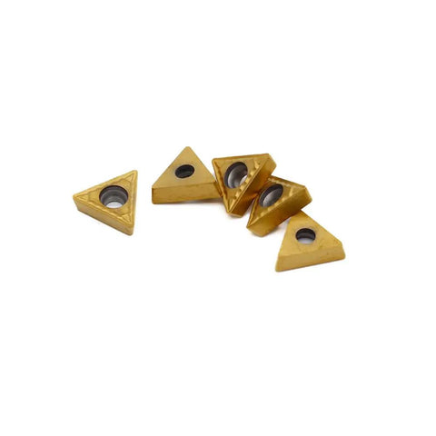 Carbide Turning Inserts for CNC Lathe TCMT090204 Three Thirty Seconds Thick One Sixty Fourth Radius Seven Degree Relief Tin Coated Pack of Five