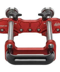 Pro Grade 2 Station Metal Bender For Bends Up To 150 Mm, Adjustable Roller Spacing.5 To 1 Mm, front view of red metal tool