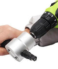 Double Head Sheet Metal Nibbler Cutter Holder Drill Attachment For Electric And Pneumatic Drills Pro Grade Heavy Duty Double Cutting Heads