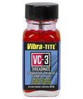 Vibra-TITE VC-3 Threadmate red threadlocker bottle, 30 ml with black screw cap, for adjustable and reusable applications.