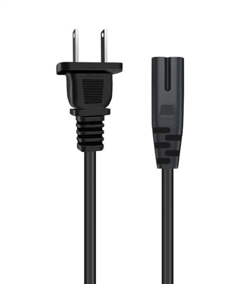 6 Ft Universal 2 Prong AC Power Cord For TVs, Printers And Laptops, Long Cable Compatible With Samsung, Sony, LG