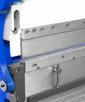 Close-up of 52-Inch 3-In-1 Pan And Box Brake With Slip Roll, Shear, And Bending Machine For Sheet Metal, showing adjustable fingers.