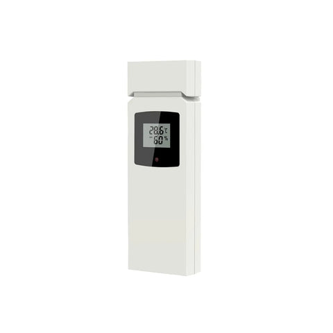 Remote Outdoor Sensor With LCD Display For Wireless Weather Station Replacement, Indoor Outdoor Thermometer, White, Battery Powered