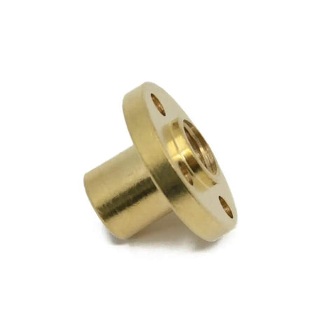 Brass nut with four fixing holes for 400mm 8mm T8 Lead Screw TR8x2 Acme Thread 2mm Pitch Z-axis on 3D printers and CNC machines.