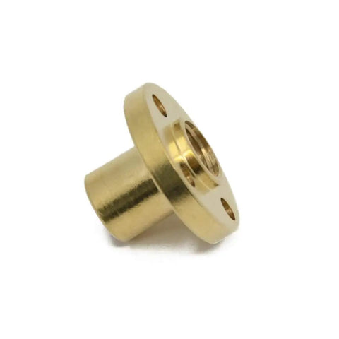 Close-up of a brass nut for Two Pack T8 TR8x2 Lead Screws 8Mm Dia 400Mm Long With Brass Nut Acme Thread 2Mm Pitch 1 Start 2Mm Lead
