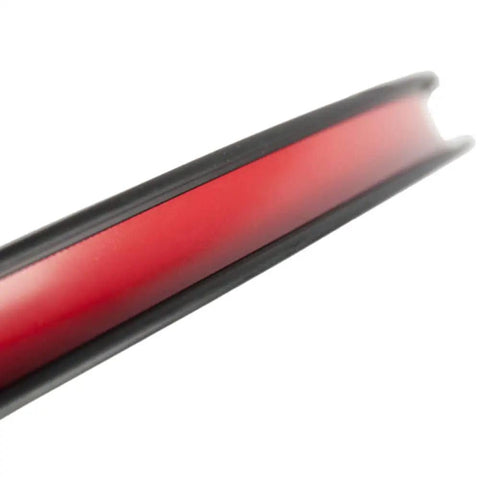 Close-up of Carbon Fiber 700C Wheelset U Shape 50mm Deep Rim Clincher For Road Bikes showing red rim profile