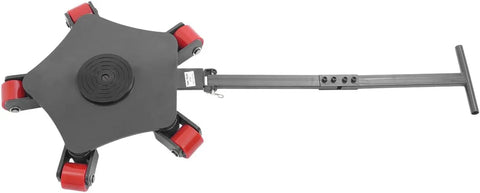 Rock Solid Heavy Duty Machinery Skates Built Like A Tank Smooth Rolling 360 Degree Polyurethane Casters showing a black platform and red wheels