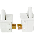 Two Pack 3 Pin Refrigerator Door Light Switches, Momentary Fridge Switches With Brass Contacts, white 3-pin switch pair