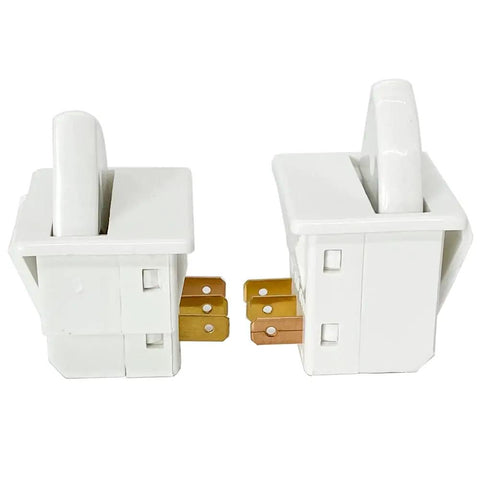 Two Pack 3 Pin Refrigerator Door Light Switches, Momentary Fridge Switches With Brass Contacts, white 3-pin switch pair