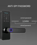 Smooth Operator Keyless Entry Door Lock Featuring Bright Illuminated Touchscreen Keypad with anti-spy password feature.
