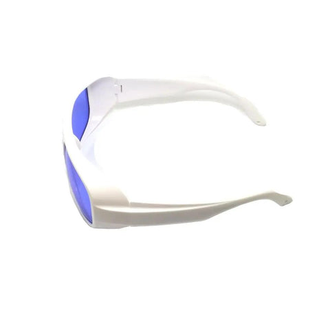 Heavy Duty Laser Safety Glasses With Top Shelf OD4 Plus Protection For Yellow Pulsed Dye Lasers And Clinical Dermatology Work, side view.