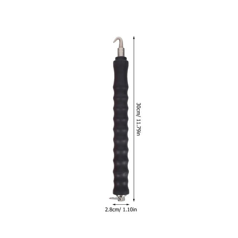 Housoutil 2Pcs Steel Rebar Wire Twisting Hook For Concrete And Fence Work Semi-Automatic Bender Tool with rubber grip, 30cm long.