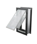 Top Shelf Double Flap Pet Door For Deep Walls Up To 13 Inches, heavy duty aluminum frame with insulated flap.