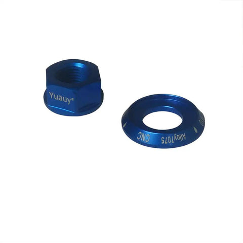 Blue 2 Pack M10 Bike Wheel Hub Axle Nuts 7075 Aluminum Chromed Skewer Bolts For Road And MTB Replacement Durable Aluminum