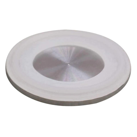 Front view of stainless steel 1.5-inch tri-clamp sanitary end cap