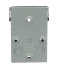 Back view of Weatherproof Non-Fusible AC Disconnect Switch 60A 240V 1-Phase Metal Enclosure N3R Outdoor Grade, showing ports.